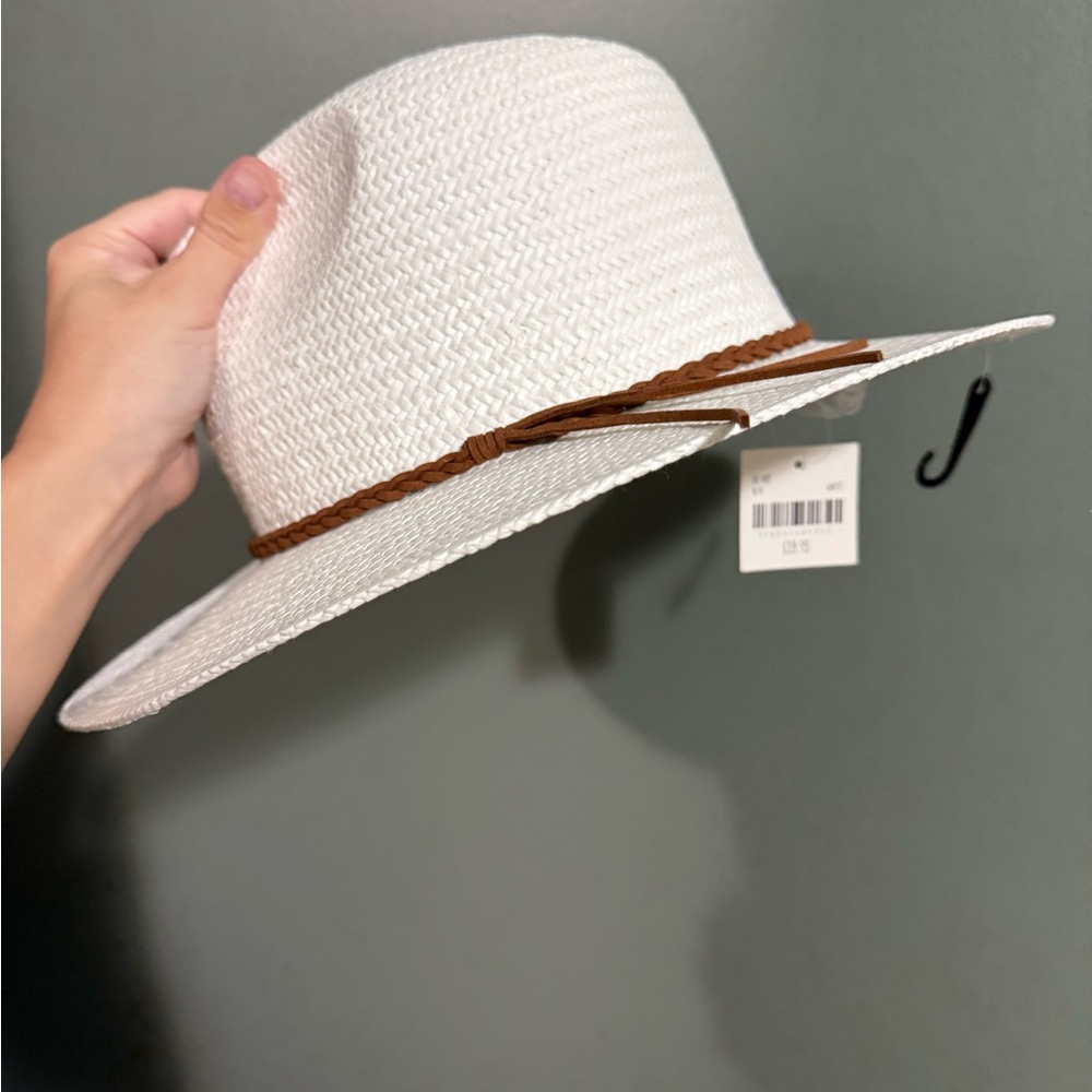 Altar'd State White and Brown Straw Hat